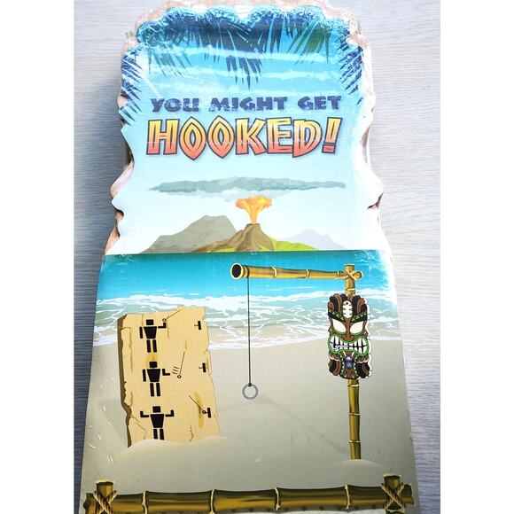 BIG KAHUNA HOOK & RING GAME-Tiki Theme Party Game-Wood Board-Sealed Packaging - Picture 4 of 6